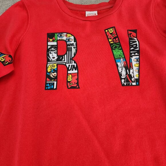 Marvel Comic Fill Logo‎ Pullover Sweatshirt Crewneck Womens size XL in Red - Picture 7 of 14